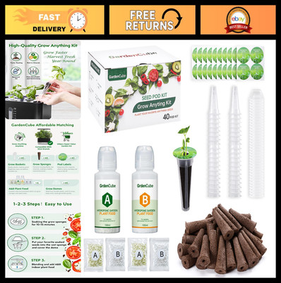 166pcs Hydroponic Pods Kit - Grow Anything Herb Kits, Sponges, Baskets, Domes, L