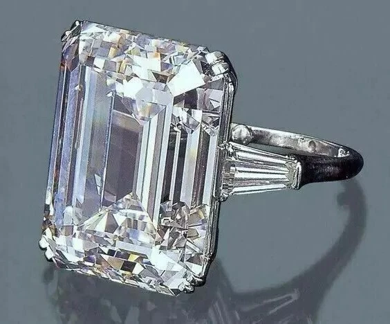 Laborgefertigter Diamant-Verlobungsring Ehering 5,5 kt Smaragdschliff 14 K Weißgold FN - Bild 4 von 4