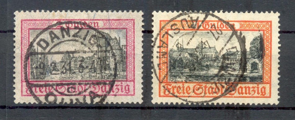 Danzig 212/13 Set Stamped Gest. 15 EUR (72663)
