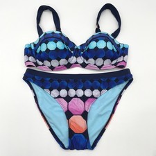 Ted Baker Bikini Set Top 36C/D Bottom US 4/6 Marina Mosaic Swim Beach Pop Art