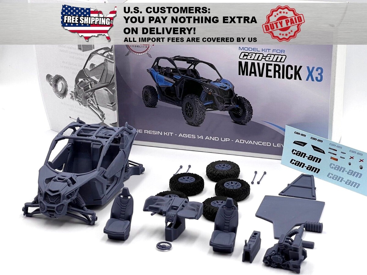 1:25 Can-Am Maverick X3 Resin Model Kit With Rubber Tires And