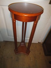 Vintage Tall Wooden Pedestal Plant Stand