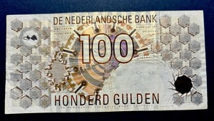 🇳🇱 Netherlands 100 Gulden Banknote 1992 Hidden Owl 🦉 Watermark / Crisp VF