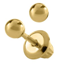 14K Yellow Gold 3mm Ball Baby Studs