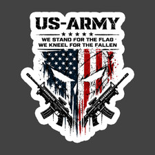 Military Sticker Vinyl Decal US Army Flag Skull Veteran Patriot Gift