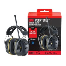 3M WorkTunes Connect + AM/FM Wireless Hearing Protector with Standard, Black