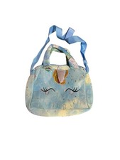 NEW small girls blue unicorn purse bag tote crossbody super soft