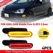 LED Rear Bumper Side Marker Lights Fit Honda 44962 Civic Si EP3 3DR 33801S5TA01