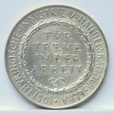Germany Karl Goetz 1926 Chamber of Commerce Gera 45 mm silver merit medal; K-361