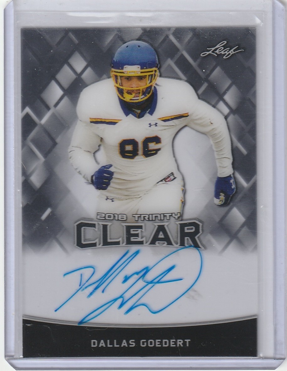 Dallas Goedert Leaf Trinity Clear Autographs #DG3 Base