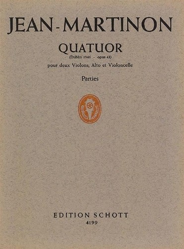 String quartet op. 43 Jean Martinon Set of Parts String Quartet Schott Music - Picture 1 of 4