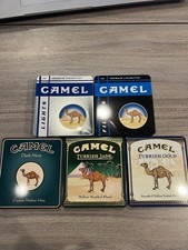 EMPTY LOT of 5 CAMEL VINTAGE TINS. MIX OF DESIGNS Made in USA