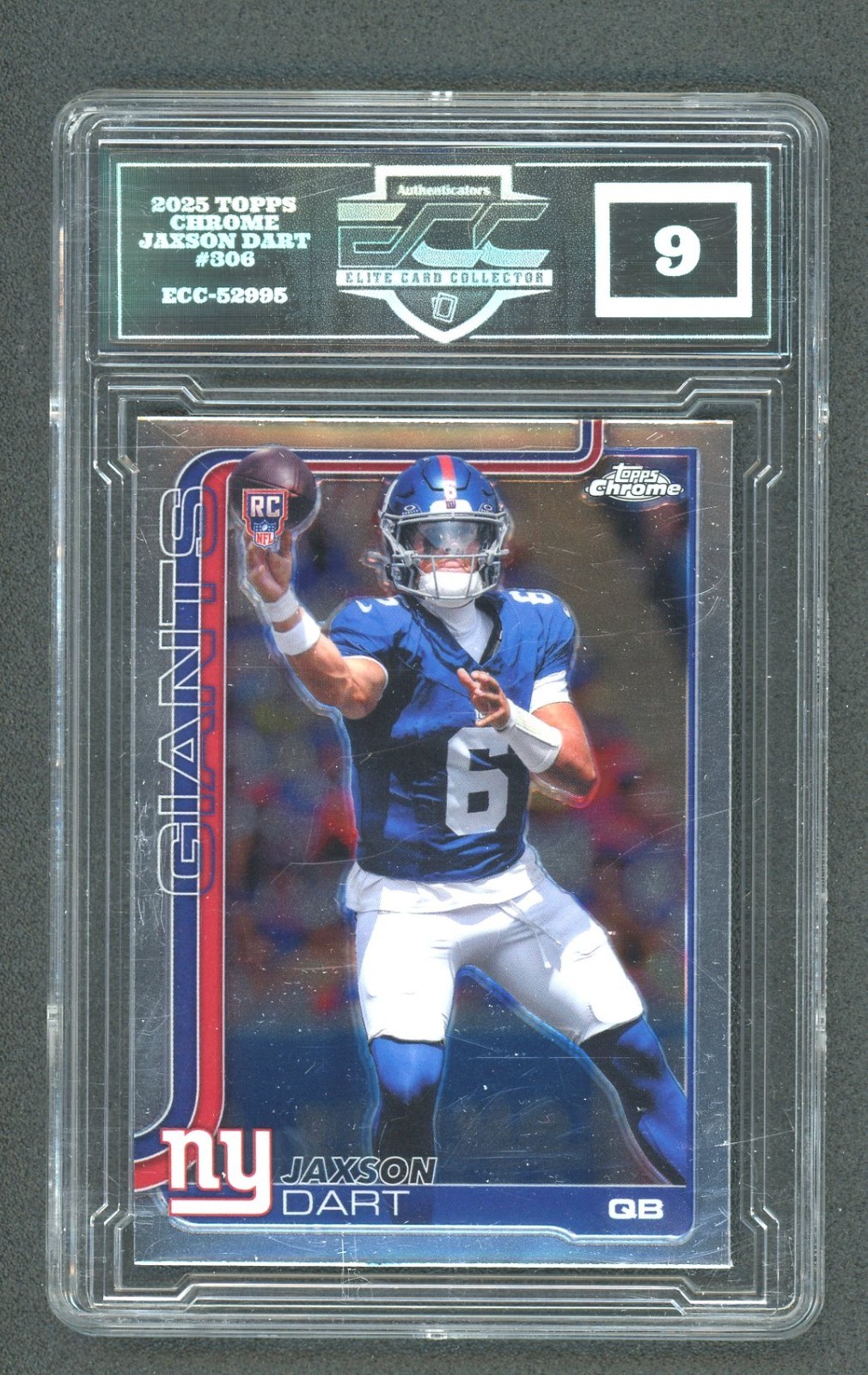 2025 Topps Chrome Jaxson Dart RC Giants Rookie #306 ECC 9