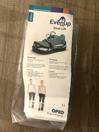 Even Up Shoe Lift Height Balancer Size Medium Men’s 8 1/2- 10 1/2 Women’s 9-11