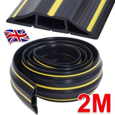 2M Black Floor Cable Protector Cable Tidy Rubber Wire Cover for Indoor Outdoor