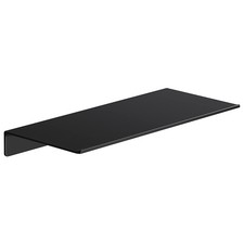 Black Metal Floating Wall Shelf 12 in Small Bathroom Display Shelf for Storage