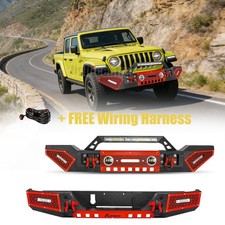 Steel Front Rear Bumper Wwinch Lights Kltfor 2020-2024 Jeep Gladiator Jt