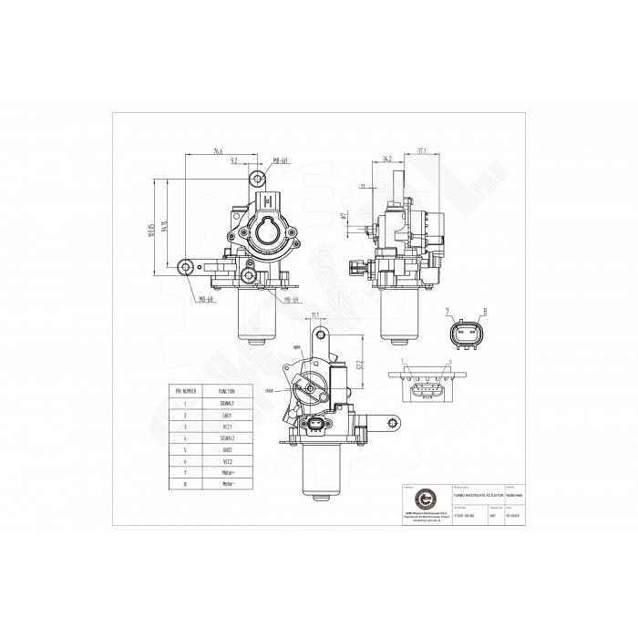 Actuateur de turbo pour Toyota Land Cruiser Prado Van actionneur wastegate 1720130100