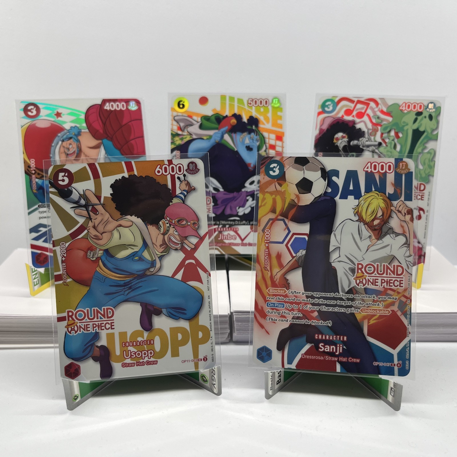 One Piece x Round1 Promo Cards Lot of 5 Sanji Brook Franky Usopp Jinbe 2026