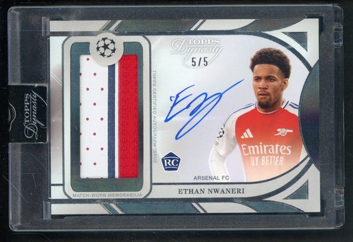 2024 Topps Dynasty UEFA UCC Soccer Ethan Nwaneri Patch AUTO Black 5/5