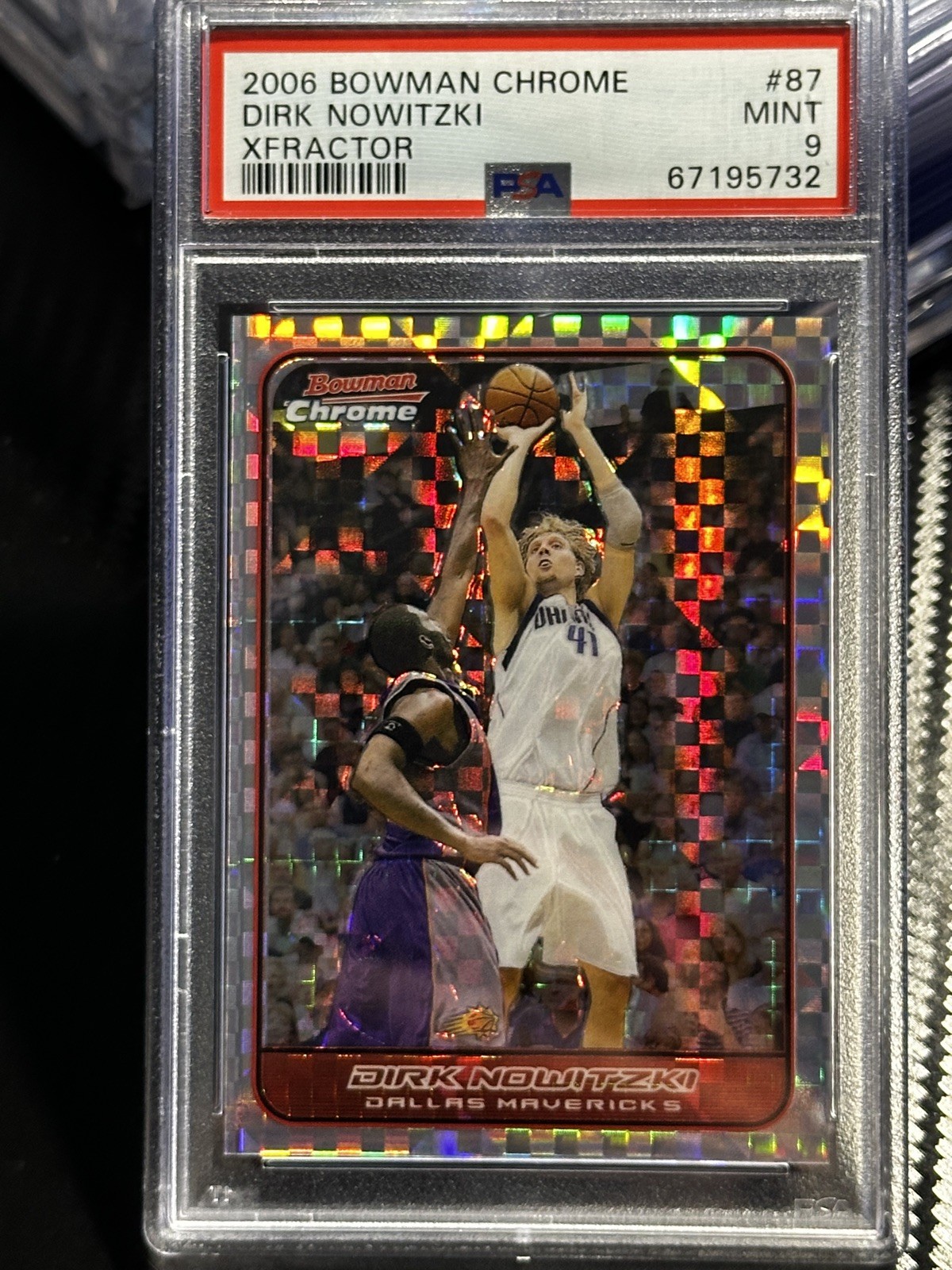 2006-07 Bowman Chrome Dirk Nowitzki X-Fractor /150 Mavericks PSA 9 POP 3