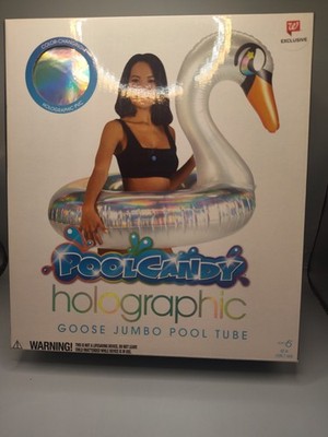 Pool Candy Inflatable Holographic Goose Jumbo Pool Tube Float N.W.T. Free Ship
