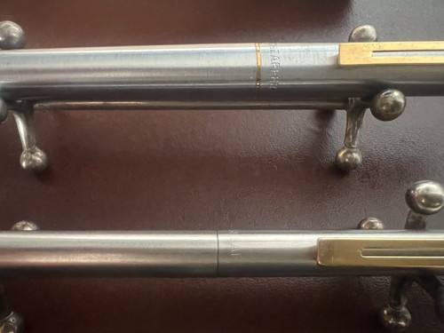 Sheaffer Stylo-Plume Sphère + Roller Imperial Triumph Métal Chrome Profils Or - Photo 5 sur 14