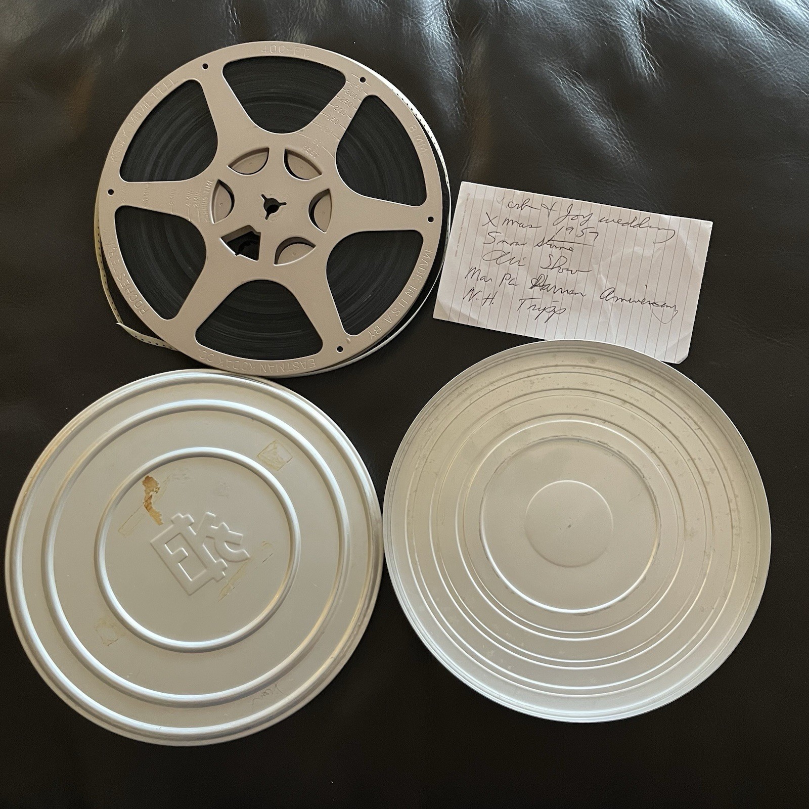 Vintage Kodak 8mm 196O Home Movies Reel EK Aluminum Film Cases 7" 400FL