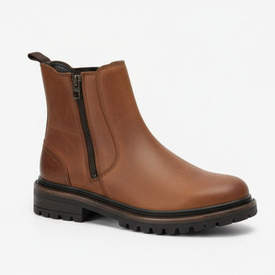 Camel Active Herren Chelsea Echtleder Bequeme Lederstiefelette TPR-Sohle 1100236