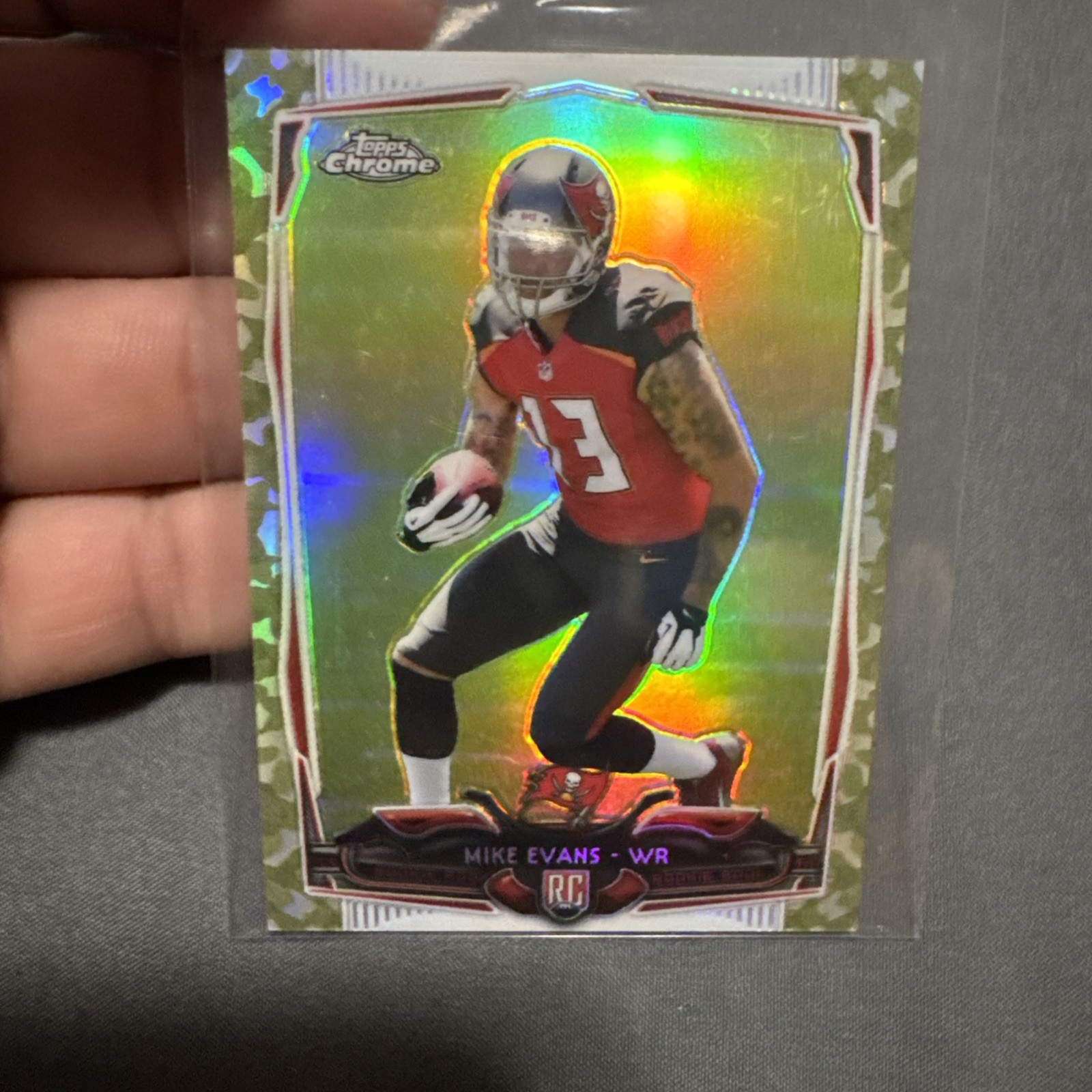 Mike Evans Rookie RC 2014 Topps Chrome Camo Refractor /85 Bucs #185 SP