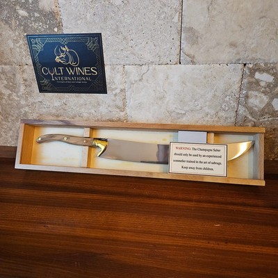 Laguiole Champagne Saber w/ Olive Wood Handle in Presentation Box