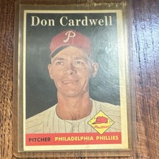 Topps 1958 Baseball Don Cardwell #372 Philadelphia Phillies Base Set MLB