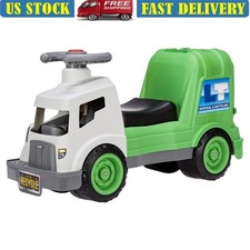 Dirt Diggers Garbage Truck Ride On Toy W/ Working Horn  Trash Bin Toddlers New
