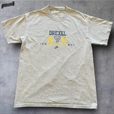 Vintage Nike Drexel Basketball Camp Shirt Mens Medium Gray USA Made 2003 Tee 00s