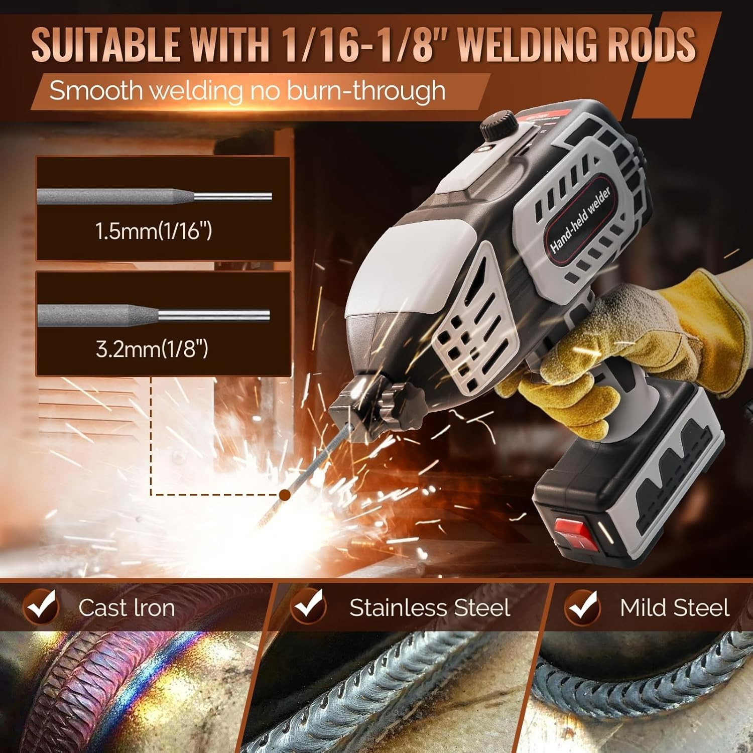 Saker Portable Electric Welding Machine,110V Portable Welder Handheld with IG