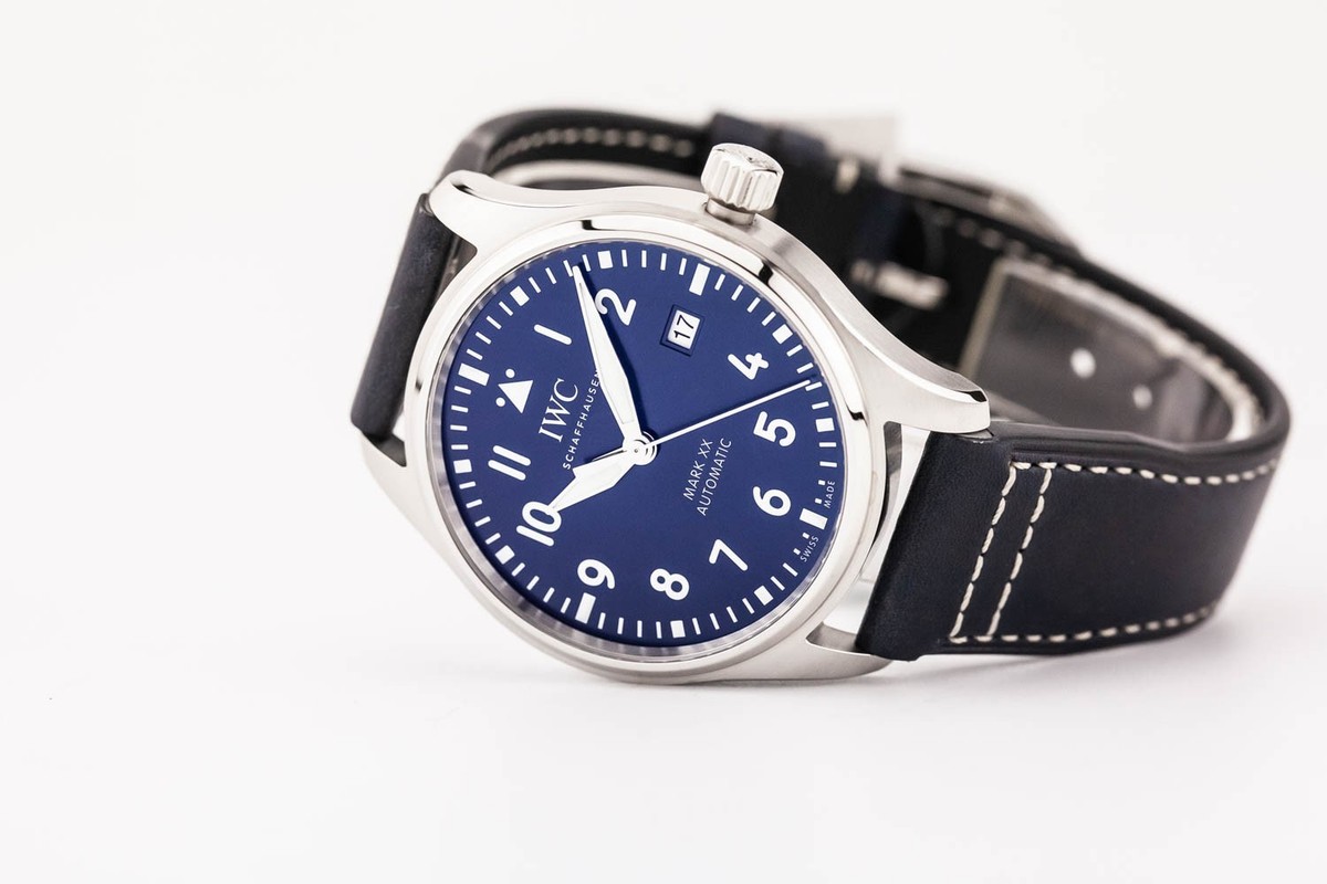 IWC Pilot's Watch Mark XX 40mm Blue Leather IW328203 | eBay