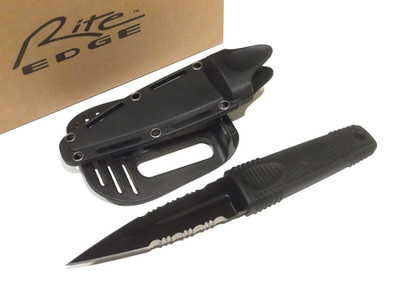 Rite EDGE 211607 Black Dagger partial serrate double edge knife 7 3/4'' overall