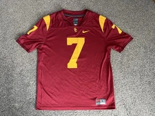 Nike Dri-FIT USC Trojans #7 College Game NCAA Jersey Men’s size L Home Red NCAA