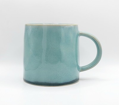 Fire Glazed Aquamarine Coffee Mug 18 Oz Ceramic Farmhouse By The Old Pottery Co