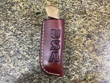 Leather Folding Pocket Knife Sheath Buck 110 Size Sheath Only 