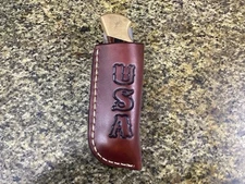 Leather Folding Pocket Knife Sheath Buck 110 Size (Sheath Only)