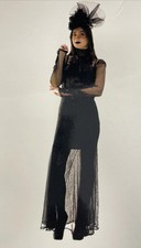 Gothic Queen Halloween Costume Dress Up Black Dress Womens Size Small S 4-6
