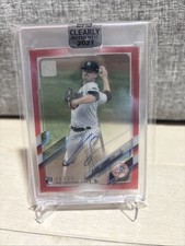 2021 Topps Clearly Authentic Autographs Clarke Schmidt #CAA-CS Red /50 (AU, RC)