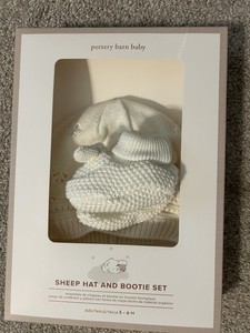 Pottery Barn Baby Sheep Hat And Bootie Set, Size 3-6 Months