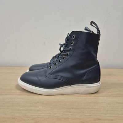 Dr. Martens Whiton blau weiches Leder weiße Sohle Stiefeletten Stiefel Größe UK 6