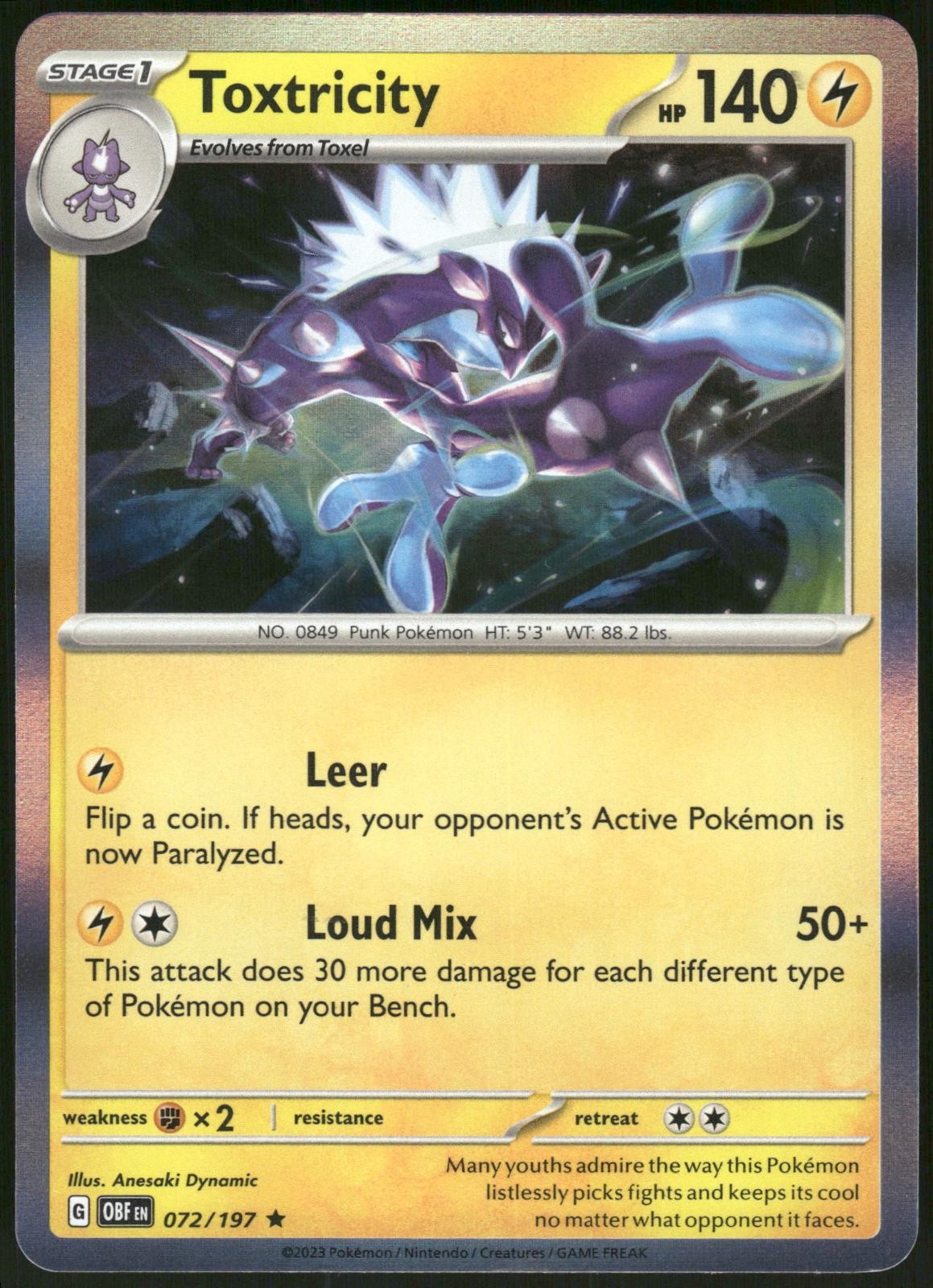Toxtricity 72/197 Deck Exclusives Pokemon Card Near Mint