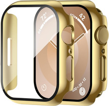 2 Pack Case Compatible with Apple Watch Series 9/8/ 7 45Mm Built in Tempered Gla