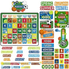 85 Pcs Calendar Bulletin Board Set Classroom Calendar Bulletin Board with Num...
