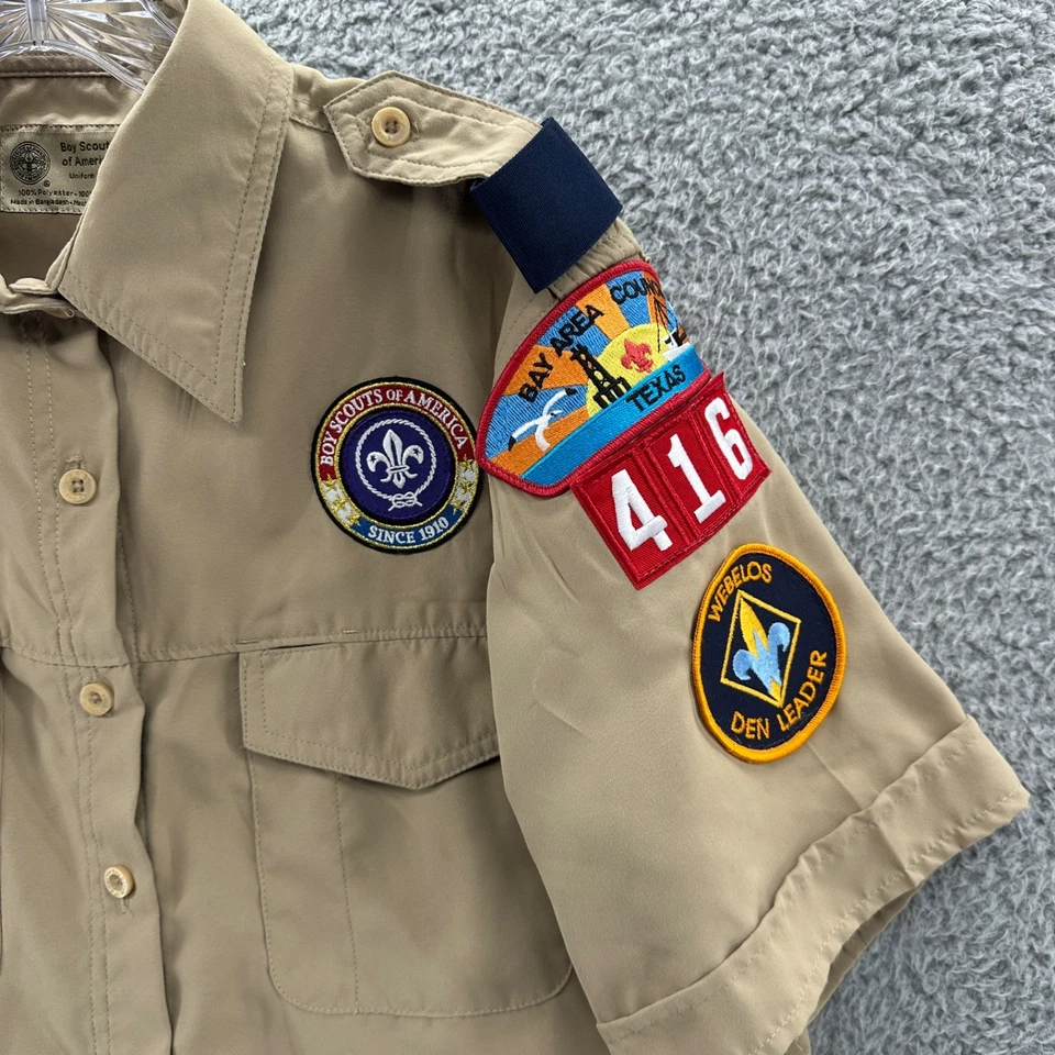 Boy Scouts Of America Shirt Ladies Large L Brown Uniform Vented Microfiber Shirt - Image 4 of 4