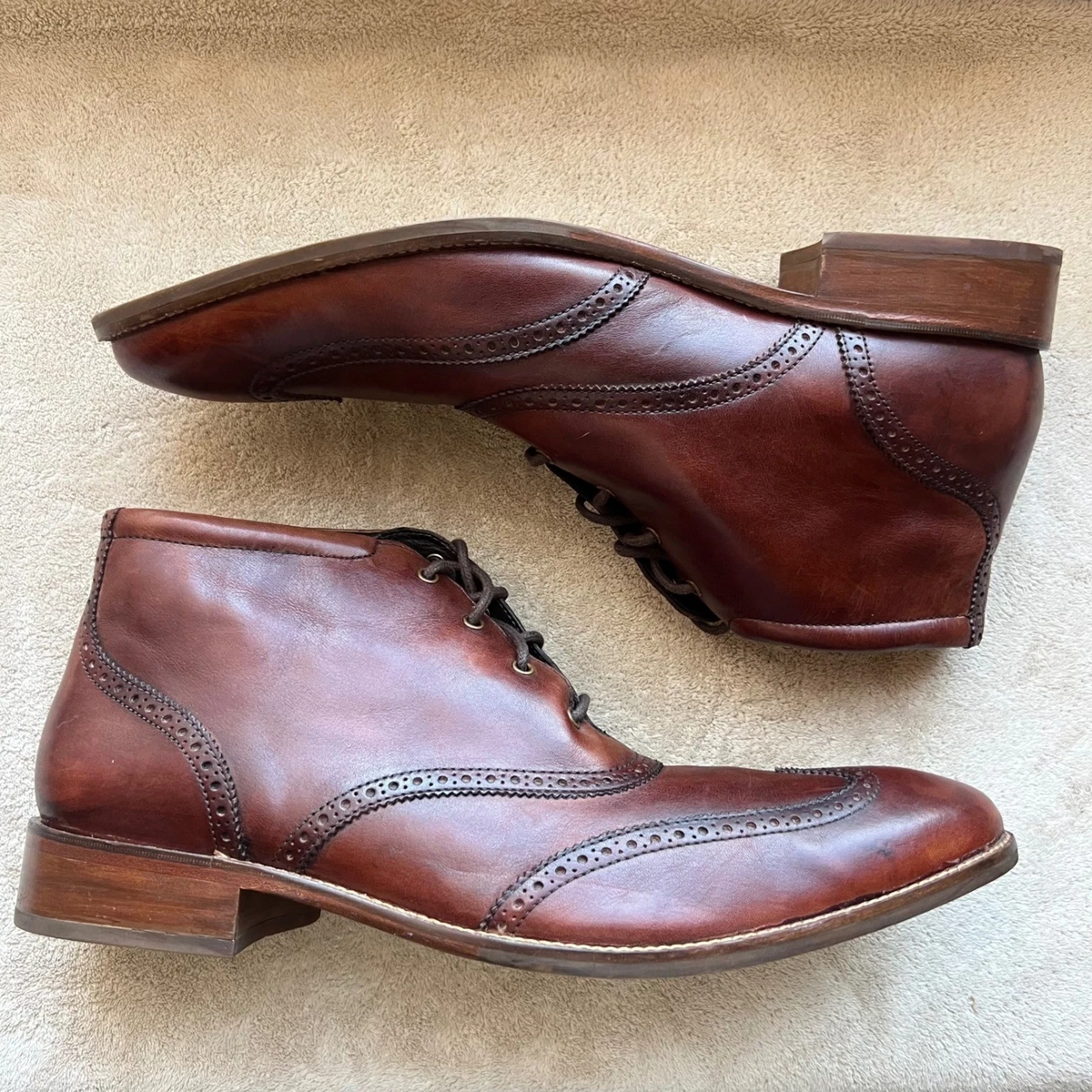 Cole Haan Black Liam Chukka Wingtip Leather Boots Men\'s Sz 8M Preppy Whimsigoth Cole Haan Men main image 3